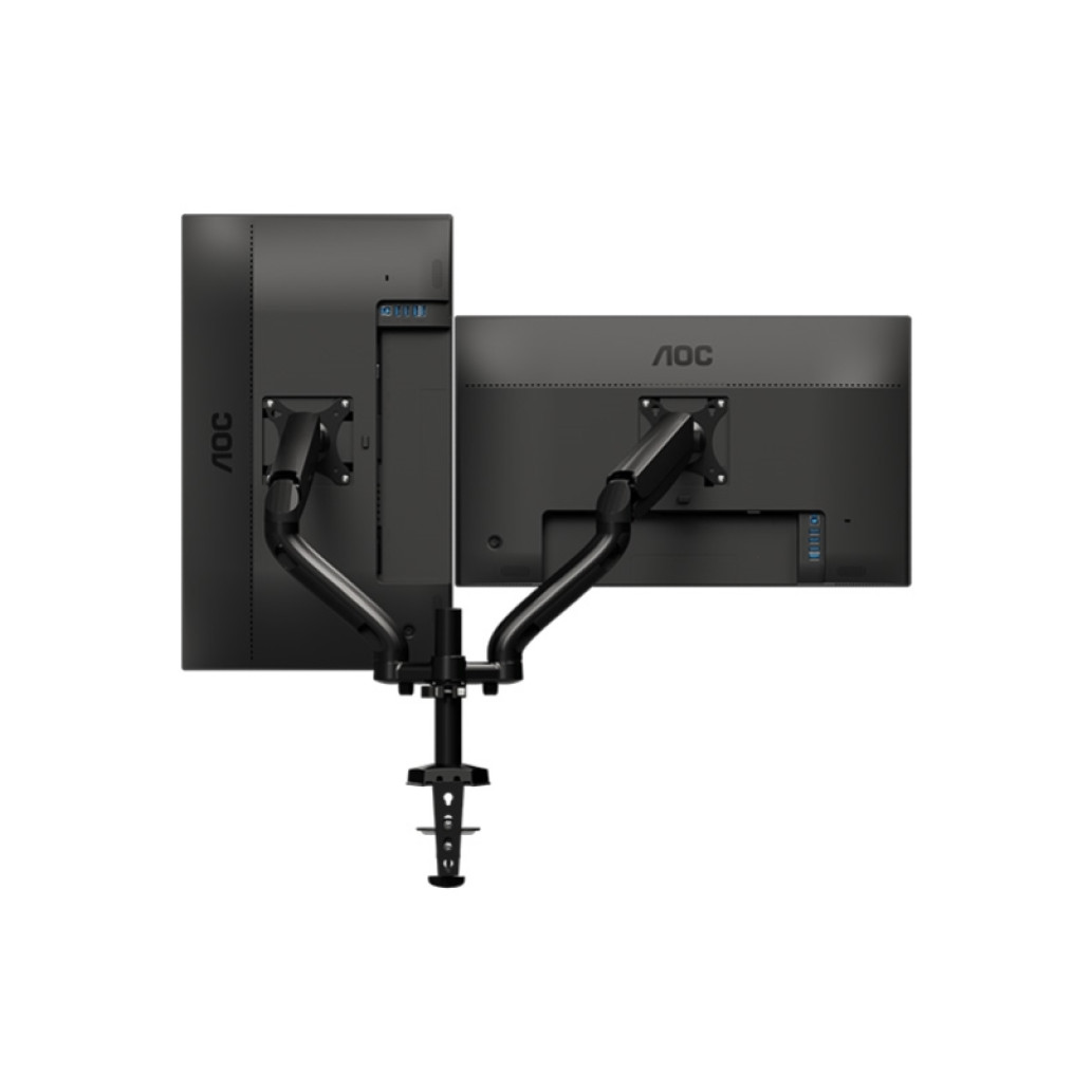 Nosilec za LCD monitor dvojni 13"-27" do 9kg - pritrditev na rob mize AOC (AD110D0)