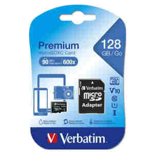 Spominska kartica SDXC-Micro 128GB Verbatim Premium 90MB/s/U1 UHS-I +adapter (044085)