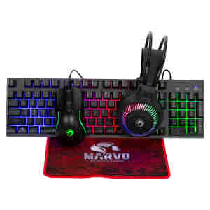Tipkovnica in miš Marvo Žična gaming CM416 US/SLO črna SLO gravura ( miška, slušalke , podloga ) (CM416-EN)