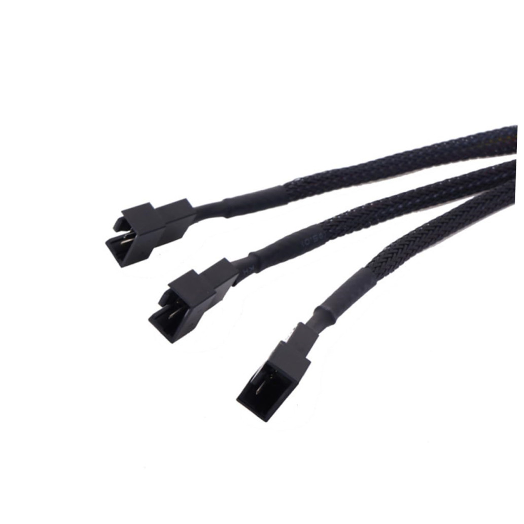 Splitter za ventilatorje 1x -> 3x4-pin črna - slika 2