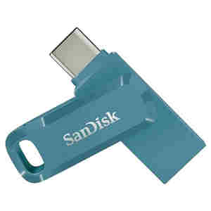 Spominski ključek 64GB USB 3.2/USB-C Sandisk Dual Drive Go 150MB/s kovinski vrtljiv moder (SDDDC3-064G-G46NBB)