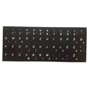 Nalepke za tipkovnico s SLO znaki črna podlaga / bele črke