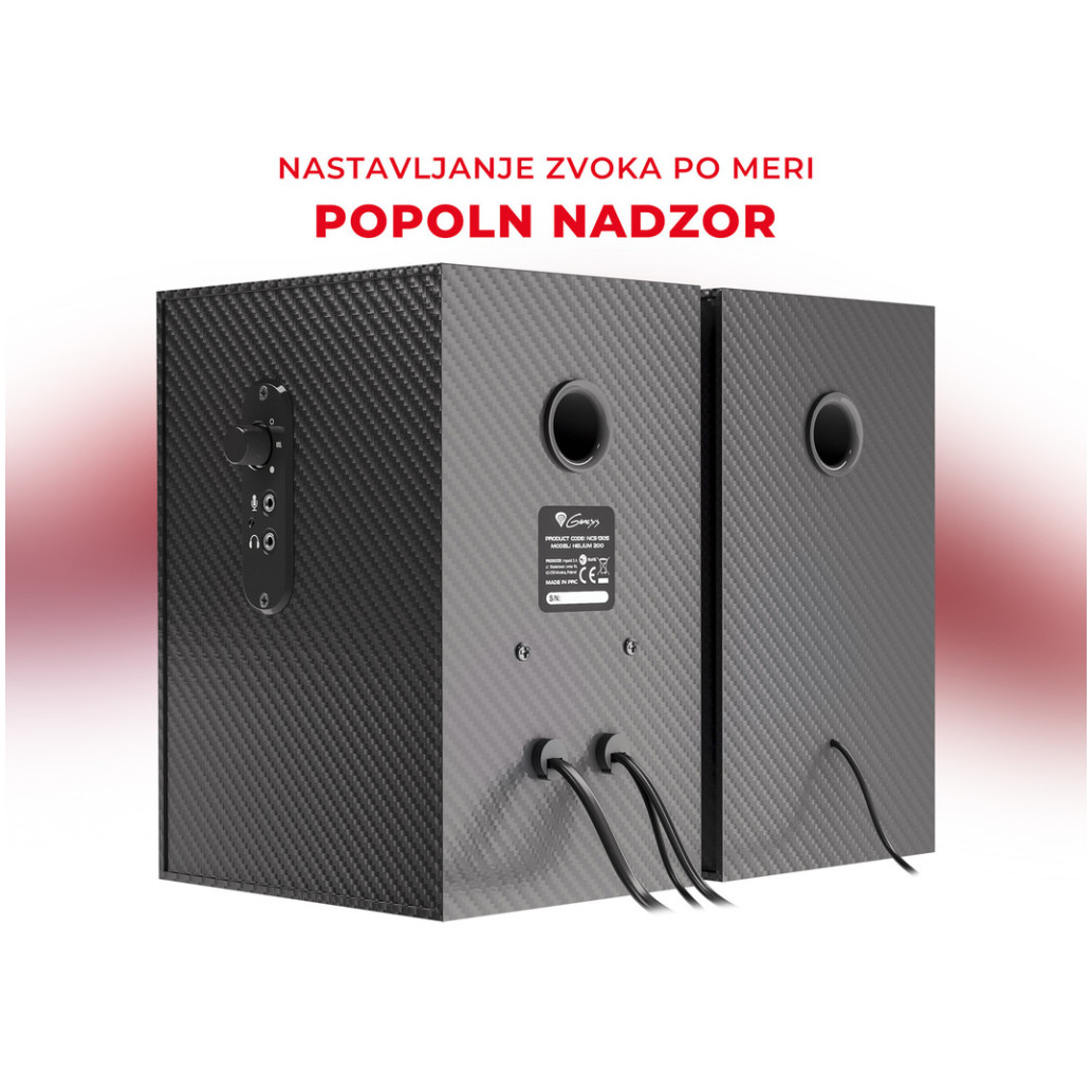 Zvočniki Genesis HELIUM 200 20W 2.0 (črna-rdeča) - slika 2
