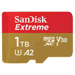 Spominska kartica SDHC-Micro 1TB SanDisk Extreme + Adapter do 190MB/s 130MB/s A2, C10 V30 UHS-I U3 (SDSQXAV-1T00-GN6MA)