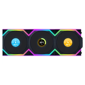 Ventilator Lian-Li UNI FAN SL Wireless LCD 120mm črna ARGB (3 pack + kontroler)