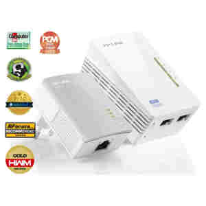 HPAV Powerline 2xLAN+1xLAN RJ45 220V TP-Link 300Mbit/s (1+1) WLAN (TL-WPA4220KIT)