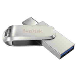 Spominski ključek 256GB USB-C Sandisk Ultra Dual Luxe 400MB/s kovinski vrtljiv srebrn (SDDDC4-256G-G46)