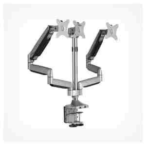Nosilec za LCD monitor trojni 33 - 82 cm (13"-32") do 9kg / roko 2 x USB 3.0 aluminij plinska vzmet VonHaus (3000243)