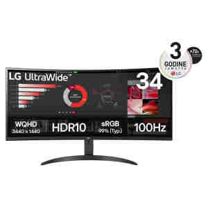 LG 86,4 cm (34,0") 34WR50QK-B 3440x1440 Curved 100Hz