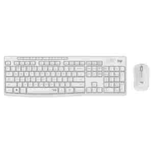 Tipkovnica in miš Logitech brezžična desktop MK295 SLO bela silent gravura 920-009824