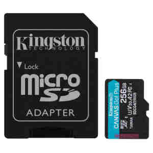 Spominska kartica SDXC-Micro 256GB Kingston GO Canvas Go! Plus 200MB/s/160MB/s U3 V30 UHS-I +adapter (SDCG4/256GB)