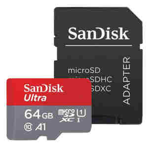 Spominska kartica SDXC-Micro 64GB Sandisk Ultra 140MB/s/U1 V10 UHS-I +adapter (SDSQUAB-064G-GN6MA)