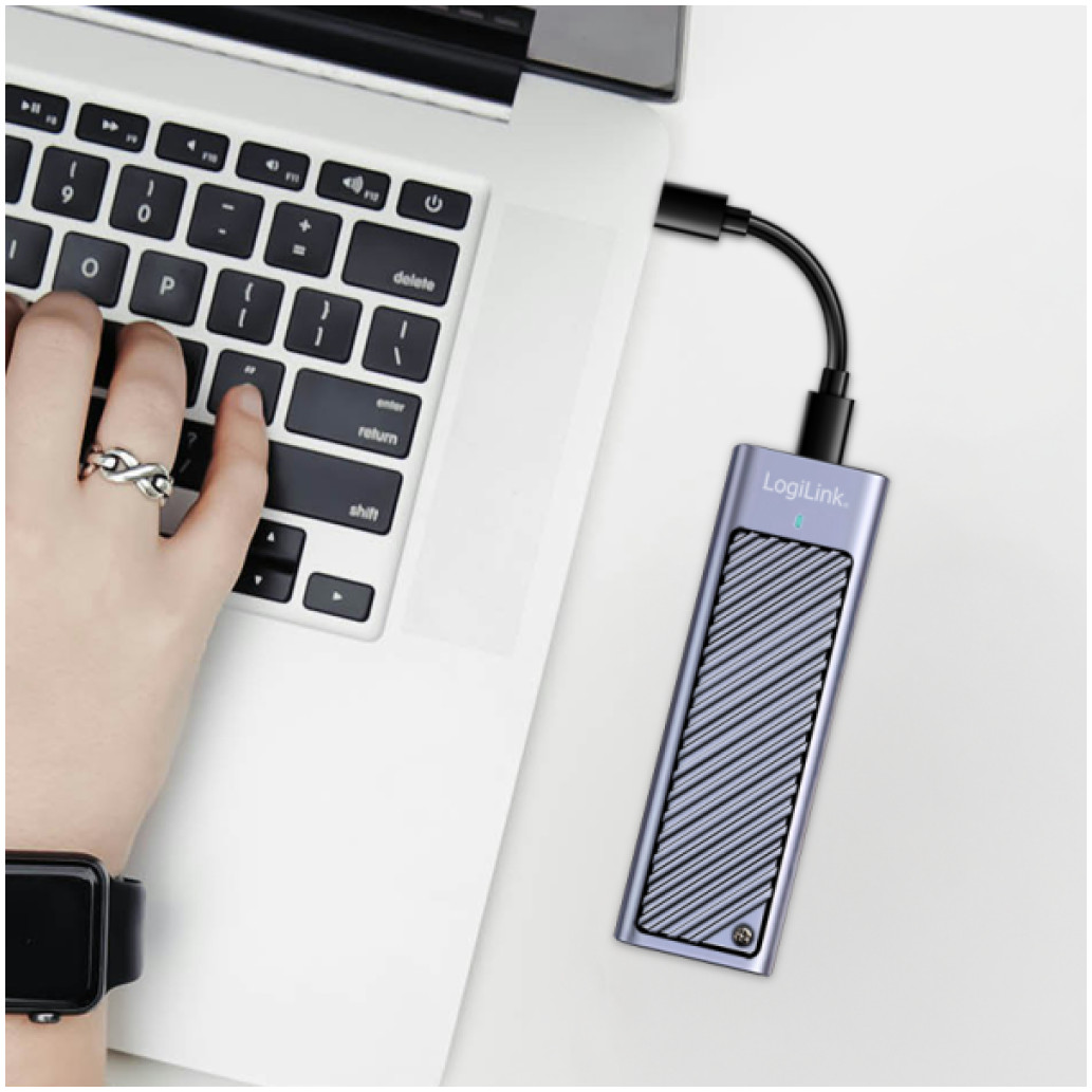 Ohišje za SSD disk M.2 v USB-C 3.2 2x2 PCIe NVMe / SATA Logilink 20Gb/s (UA0435) EOLS-P - slika 2