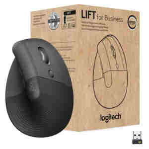 Miš brezžična + Bluetooth Logitech Lift Vertical For Business 4000DPI ergonomična grafitna (910-006494)