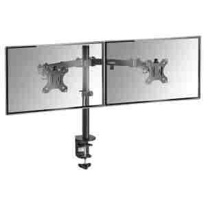 Nosilec za LCD monitor dvojni 33 - 82 cm (13"-32") do 8kg na roko - pritrditev na rob mize VonHaus (05/116)