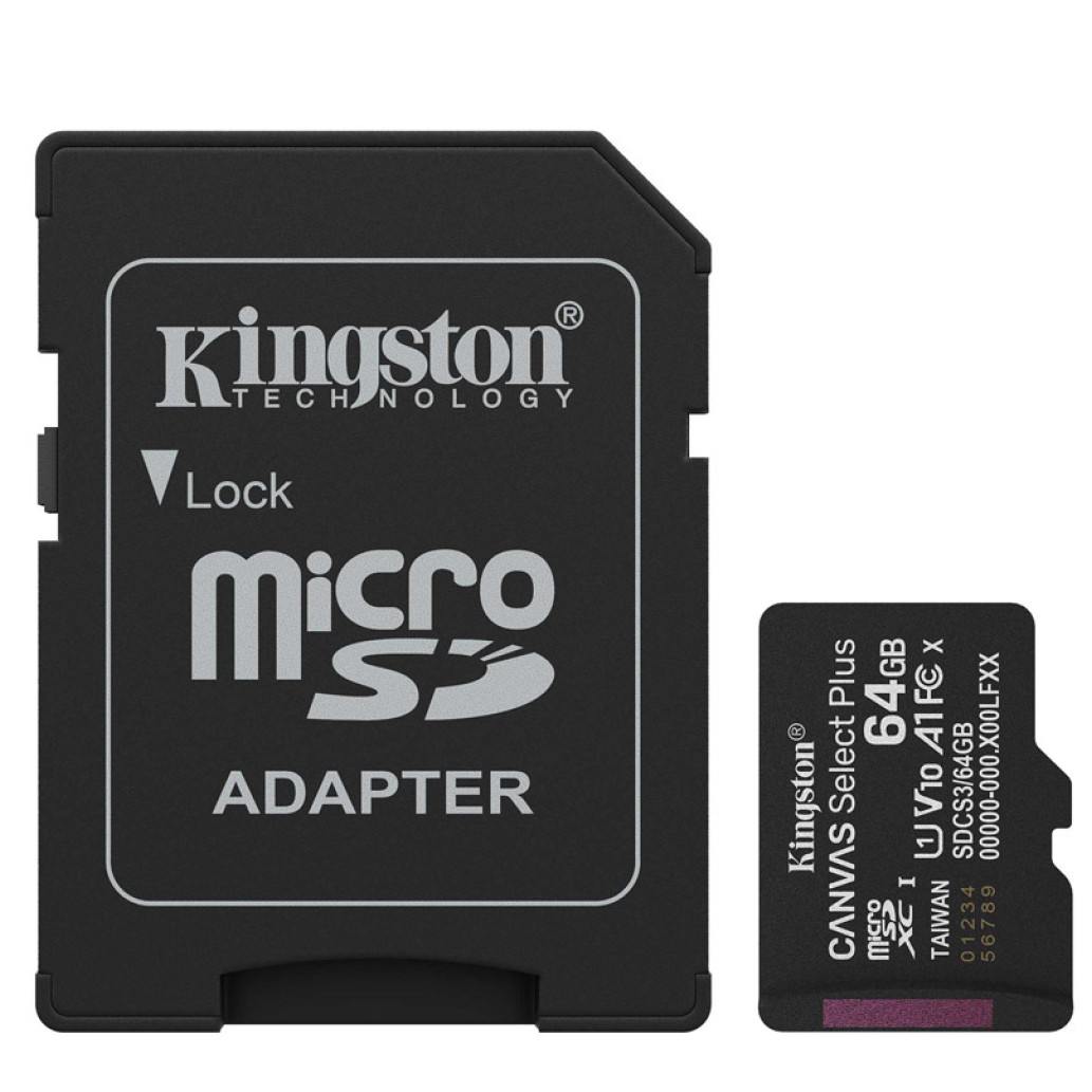 Spominska kartica SDXC-Micro 128GB Kingston Canvas Select Plus 150MB/s/50MB/s UHS-I +adapter (SDCS3/128GB)