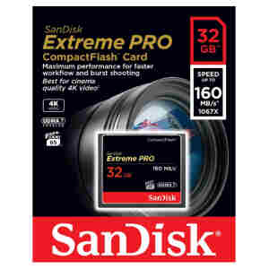 Spominska kartica Compact Flash 32GB Sandisk Extreme Pro 160MB/s/65MB/s (SDCFXPS-032G-X46)