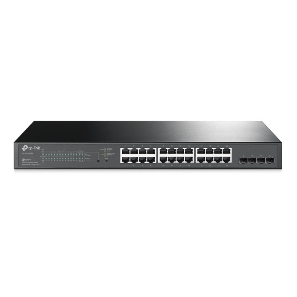 STIKALO 24-PORT POE+ + 4x SFP TP-Link gigabit 10/100/1000 (TL-SG2428P)