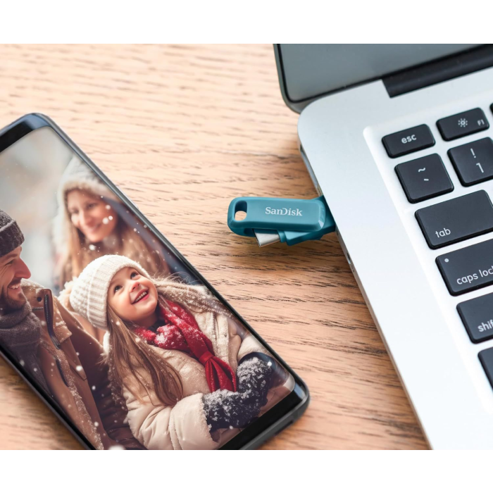 SanDisk 1TB Ultra Dual Drive Go USB-C/A 3.2 USB ključ (moder) - slika 4