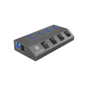 IcyBox IB-HUB1405 4-portni USB-A hub s stikali