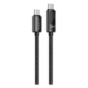 HAVIT kabel za polnjenje USB-C na USB-C z LCD 100W, 2M
