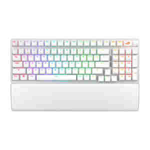 Tipkovnica ASUS ROG Strix Scope II 96 Wireless, bela, ROG NX Snow, PBT, RGB, USB, US