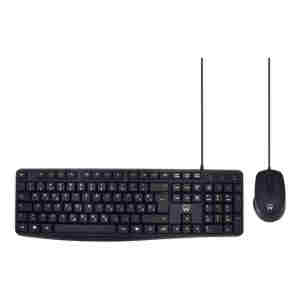 Tipkovnica in miška Ewent Business Combo s tihim tipkami, črna, USB, SLO