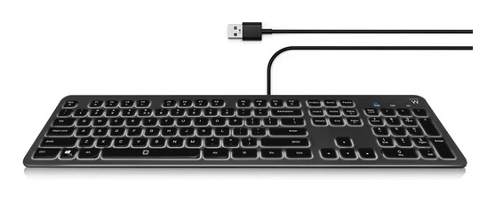 Tipkovnica Ewent Wired Illuminated Scissor, črna, USB, SLO EW3271 - slika 3