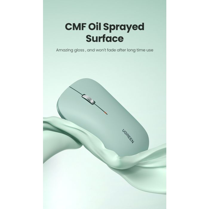 Ugreen brezžična tiha, tanka in lahka miška 2.4GHz, 400DPI zelena - box - slika 6