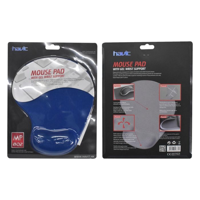 HAVIT GEL podloga za miško z naslonom za roko MP802 - Modra - slika 2