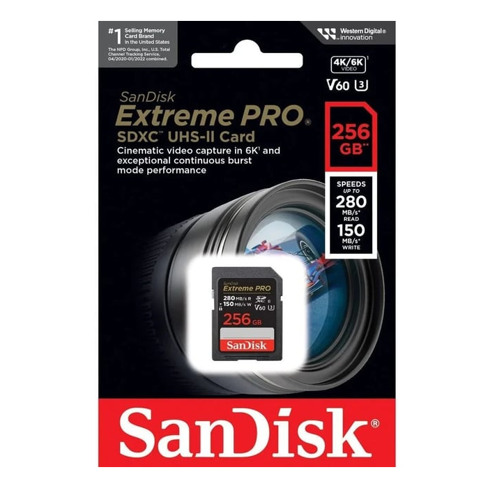SanDisk 256 GB Extreme PRO SDXC UHS-II spominska kartica - slika 2