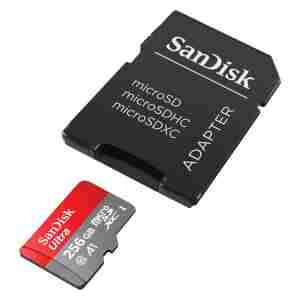 SanDisk 256GB Ultra microSD UHS-I spominska kartica z adapterjem