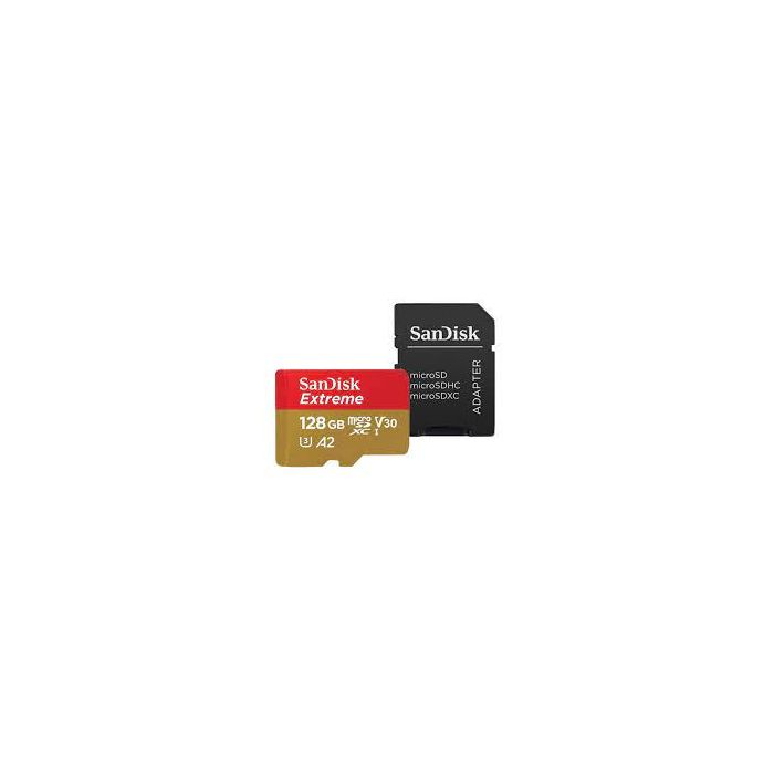 SanDisk Extreme microSDXC 128GB + SD Adapter 190MB/s & 90MB/s A2 C10 V30 UHS-I U3 - slika 2
