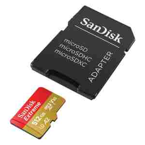 SanDisk 512GB Extreme microSDXC UHS-I spominska kartica z adapterjem