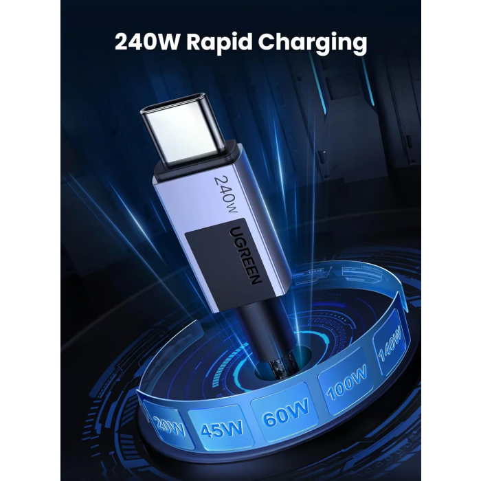 Ugreen USB-C na USB-C polnilni kabel 240W, 1M - slika 5
