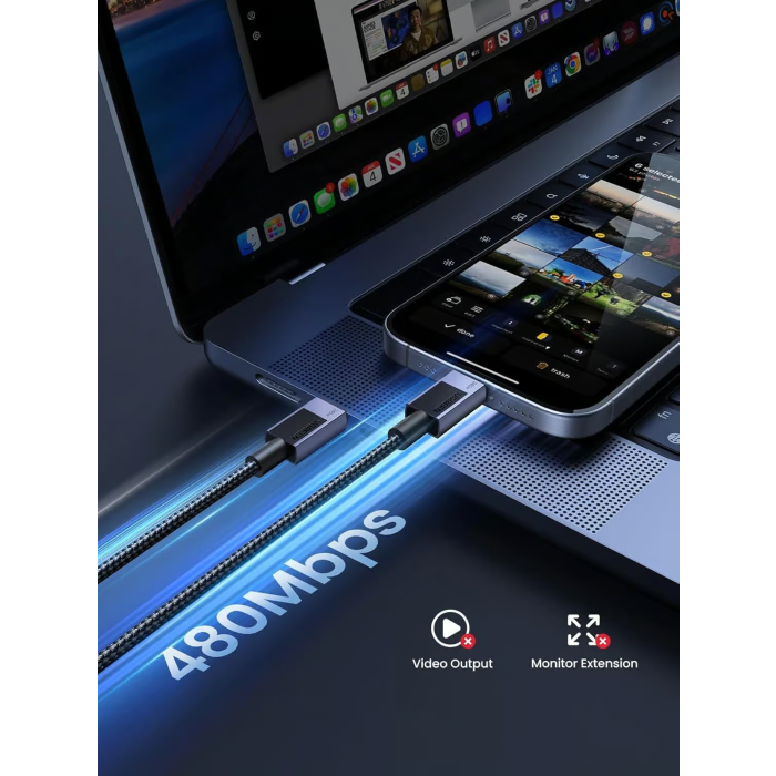 Ugreen USB-C na USB-C polnilni kabel 240W, 1M - slika 3