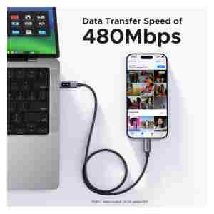 Ugreen Uno USB-C na USB-C polnilni kabel 100W, 2M