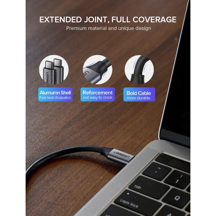 Ugreen USB-C 3.1 Gen1 3A 100W kabel, avdio+video, 1,5M - slika 5