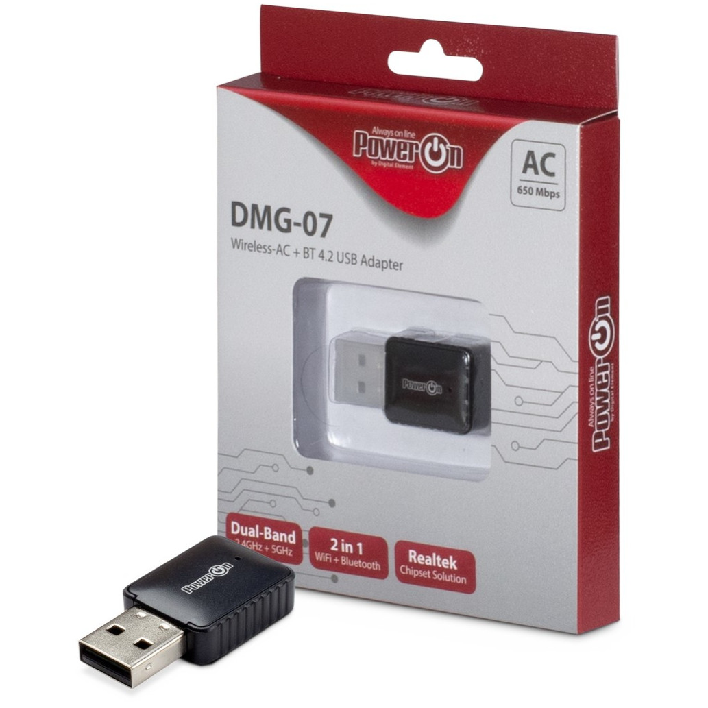Brezžični mrežni adapter USB 2.0 Inter-Tech DMG-07 WiFi5 802.11ac AC650 650Mbit/s Dualband Nano BT 4.0 (88888146) - slika 4