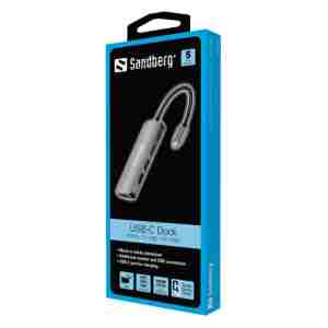 Sandberg USB-C Dock HDMI+3xUSB+PD 100W priklopna postaja
