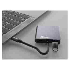 Sandberg USB-C 2xHDMI+USB+PD priklopna postaja