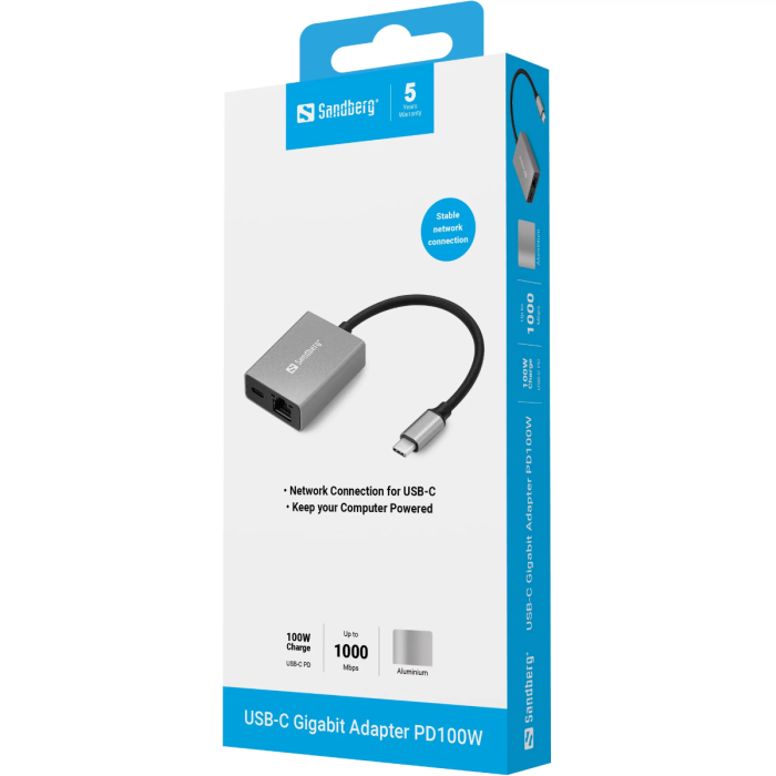 Sandberg USB-C Gigabit Network Adapter mrežni vmesnik - slika 5