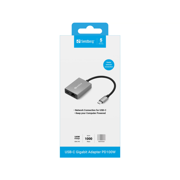 Sandberg USB-C Gigabit Network Adapter mrežni vmesnik - slika 4