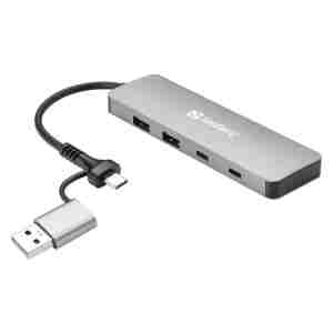 Sandberg USB-C/A v 2x USB-A + 2x USB-C Hub vozlišče