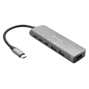 Sandberg USB-C Dock HDMI + 2xUSB-A + 2xUSB-C + PD 100W priklopna postaja