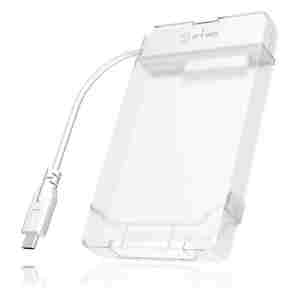 IcyBox IB-AC703-C USB-C 3.2 transparentno ohišje za 2,5 HDD in SSD diske