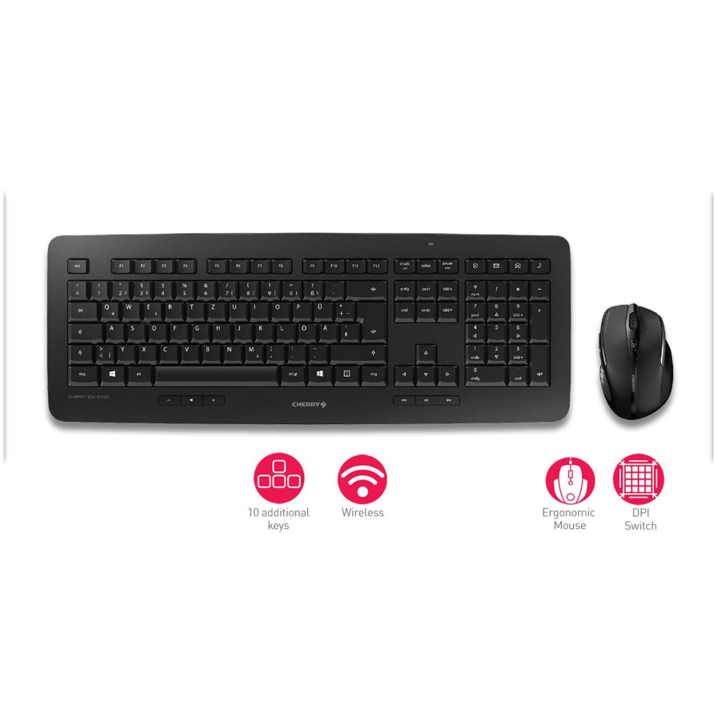 Tipkovnica +MIŠ Cherry Brezžična Desktop DW 5100 SLO (JD-0520SL-2) - slika 3