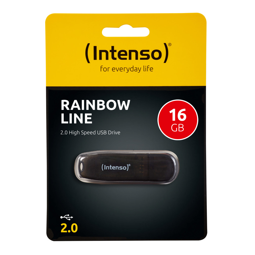 Spominski ključek 16GB USB 2.0 Intenso Rainbow Line 28MB/s 6,5MB/s - plastičen/s pokrovčkom/črn (3502470) - slika 4