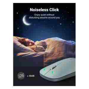 Ugreen brezžična tiha, tanka in lahka miška 2.4GHz, 400DPI zelena - box