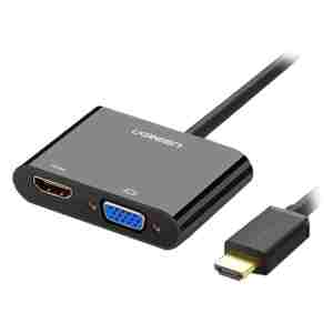 Ugreen HDMI na VGA+HDMI adapter črn - box